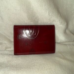 Cartier Birthday Red Embossed Leather Wallet